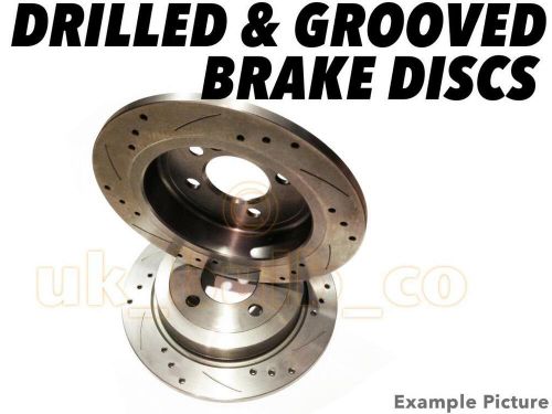 Drilled &amp; grooved front brake discs vw polo box (86cf) 1.0 1992-94