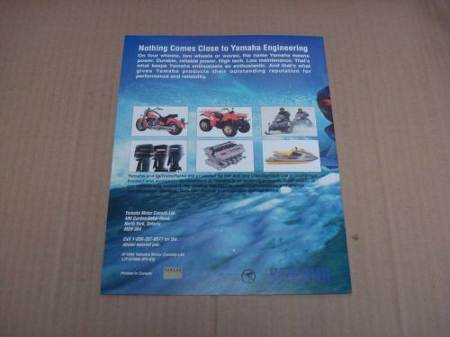 1996 yamaha waverunners waveraider etc full line brochure/catalog