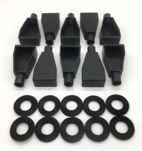 10 black 1-2 awg battery terminal covers with corrosion preventative washers