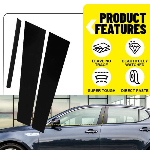 6pcs black set pillar trim for kia 11-15 optima door cover mirrored window post