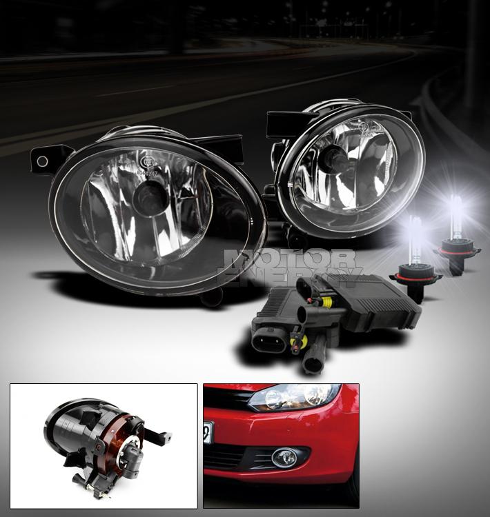 2010 2011 2012 vw golf jetta mk6 bumper driving clear fog lights lamps+8000k hid