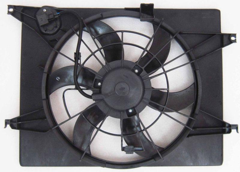 Radiator/ac condenser fan assembly fits 2011-2012 hyundai sonata/kia optima