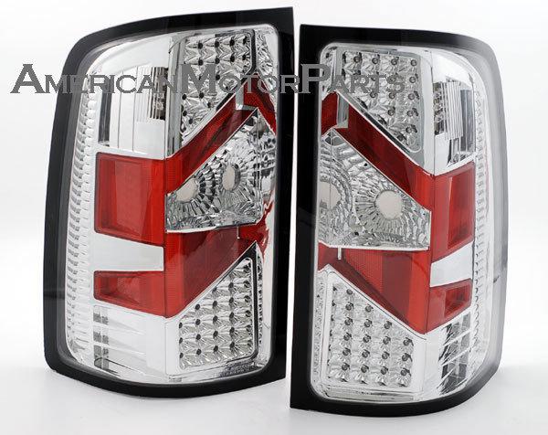 Depo pair euro style chrome altezza tail light w/led 07-09 gmc sierra w/o denali