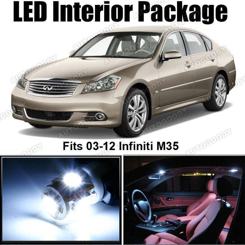 10 x white led lights interior package kit for infiniti m35 m45 m