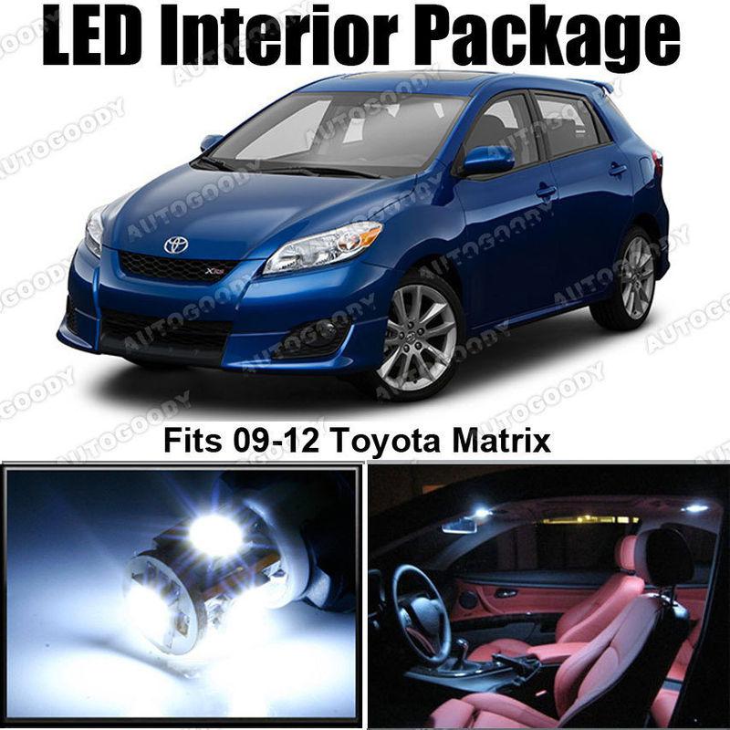 4 x white led lights interior package for toyota matrix