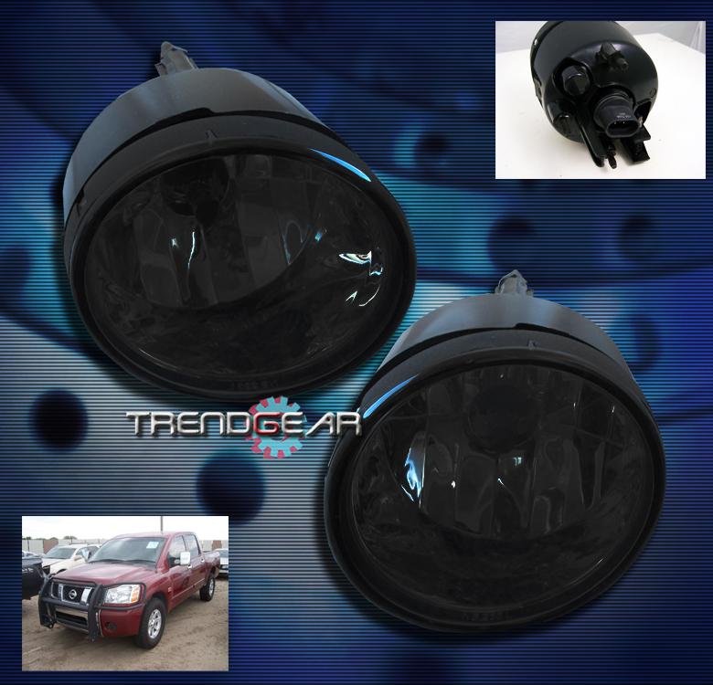 04-12 nissan titan/05-07 armada bumper driving smoke fog lights lamp kit w/bulb