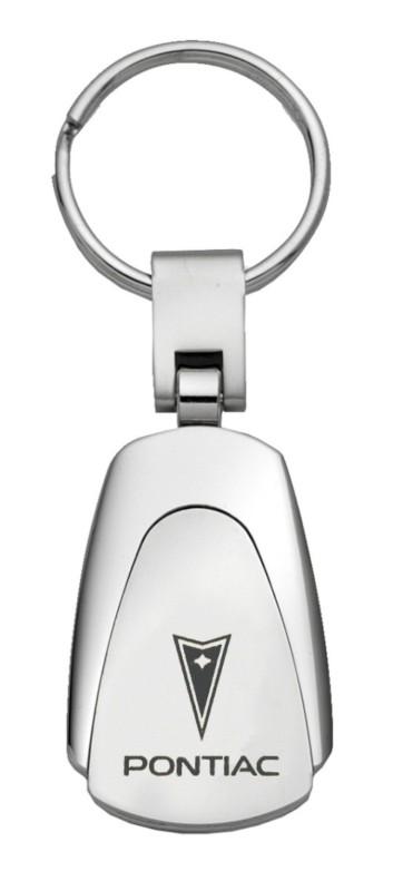 Gm pontiac chrome teardrop keychain / key fob engraved in usa genuine