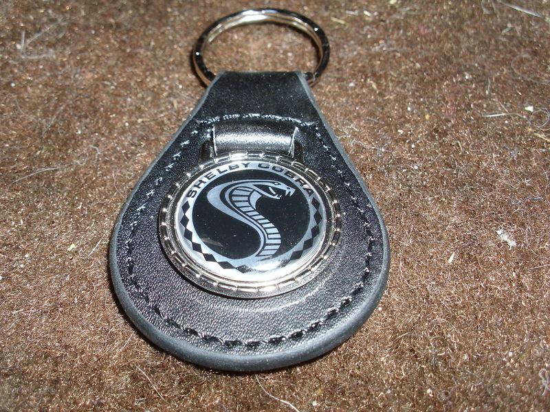 1969 1970 shelby gt-350 gt-500 shelby cobra snake leather logo keychain keyring