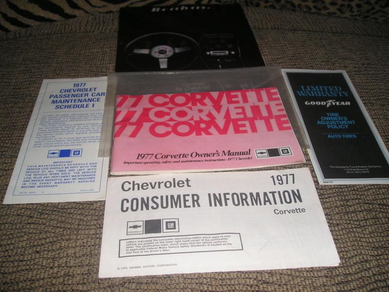 1977 original  corvette owners manual package