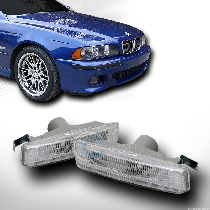 Euro clear parking side marker fender lights lamps ft v2 97-03 bmw e39 5-series