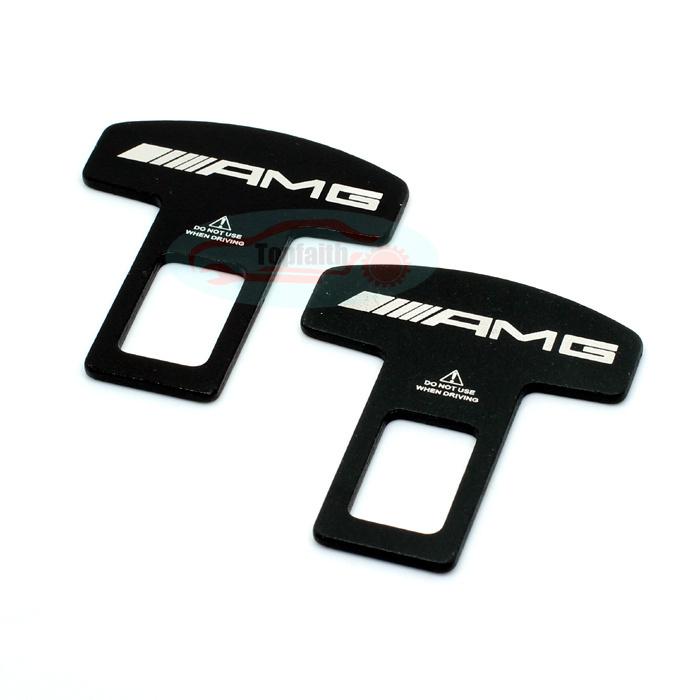 2x safety seat belt buckle alarm clasp stopper eliminator for mercedes benz amg