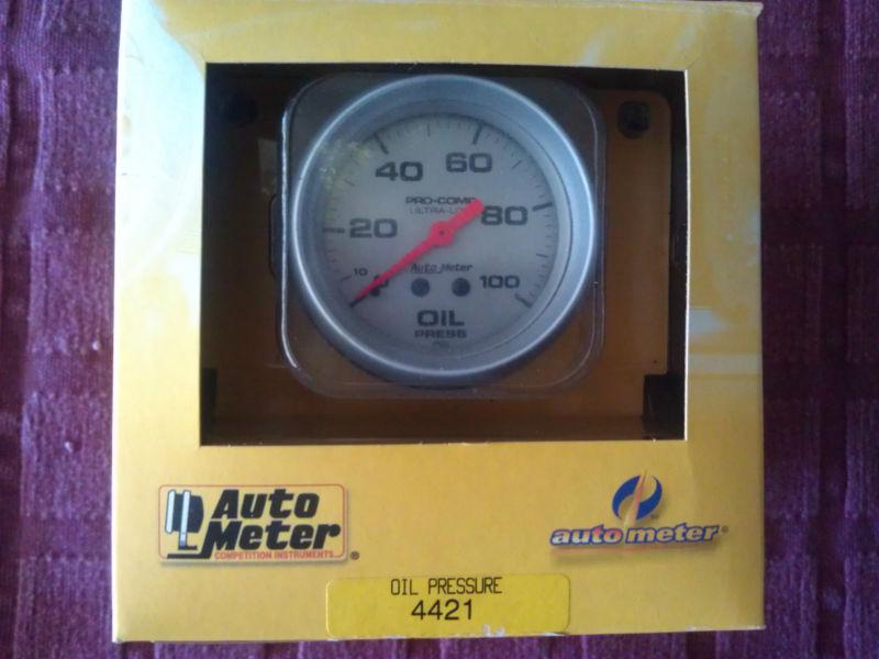 Auto meter pro comp ultra lite oil pressure gauge new in box #4421