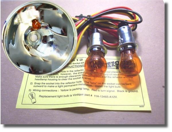 1900's - 1930's 12 volt park and turn signal kit universal inside the headlight 