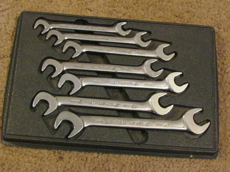 Snap on 7 piece metric 4 way angle wrench set svsm707 10-17mm used gc no id mark