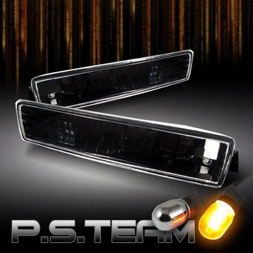 97-01 prelude jdm black bumper signal parking lights+7440 silver bulb left+right