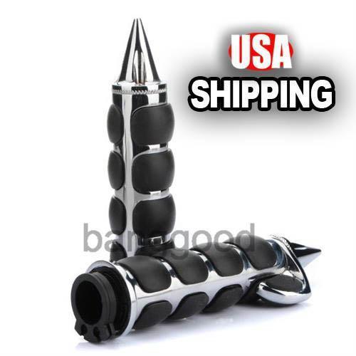 1" hand grips chorme spike grips for honda cbr harley honda suzuki kawasaki