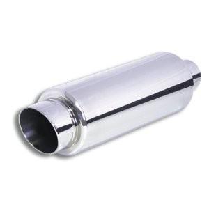 3a racing 63-0215 universal round tube slash muffler stainless steel