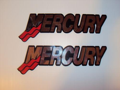 2 - 17 inch mercury  chrome  outboard boat decals