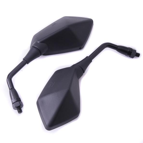 Black left right side rear mirrors for kawasaki z1000 z750 er6 10mm clockwise