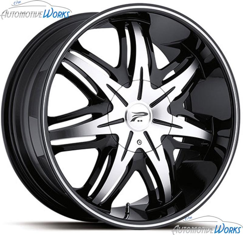 1- 17x7.5 platinum 414 cloak 5x115 5x110 +42mm machined black wheel rim inch 17"