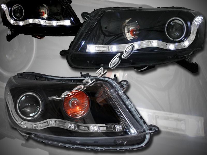 08-up honda accord 4dr ccfl halo projector headlight bk