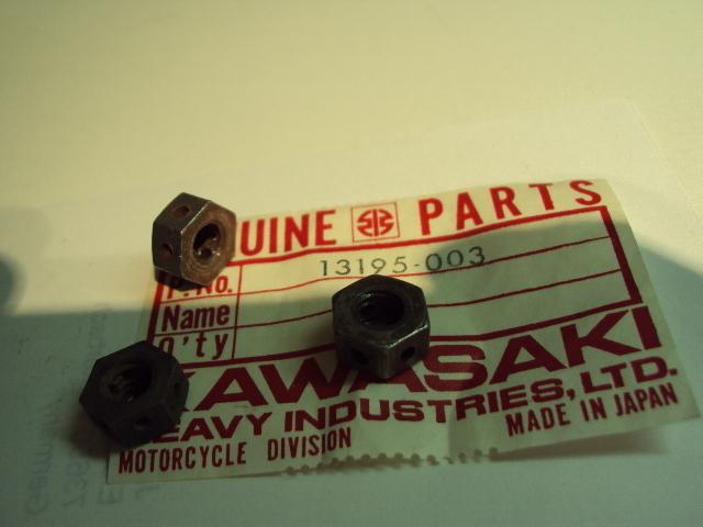 Drilled clutch nuts 3)         kv75  mt1   13195-003   kawasaki nos