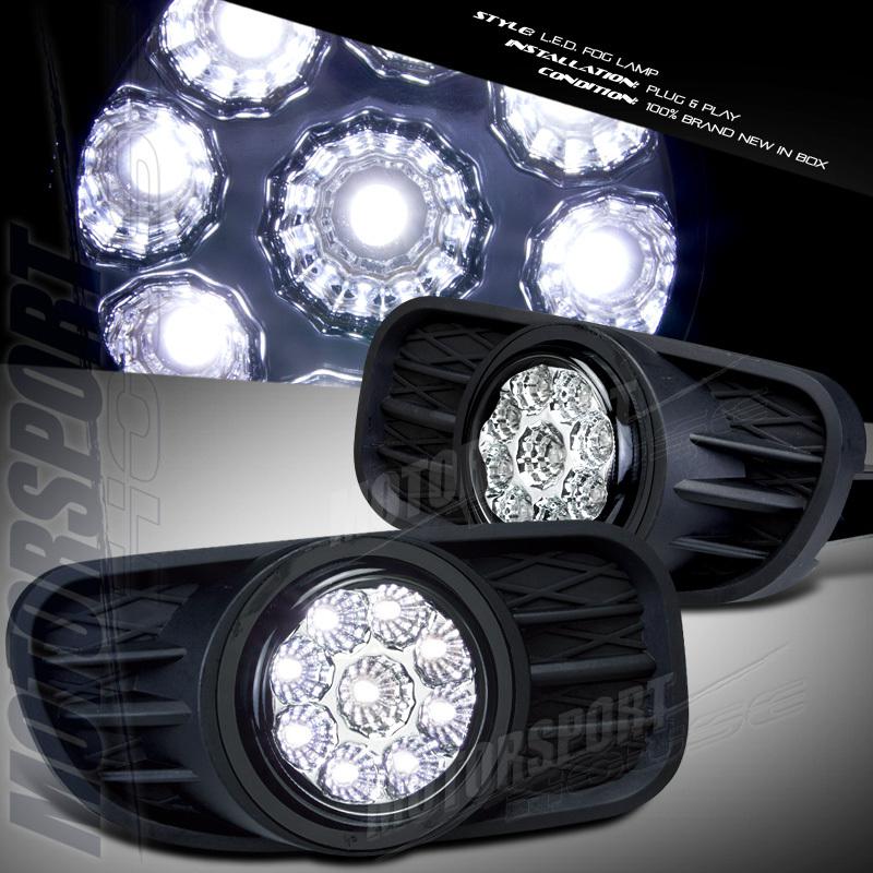 1999-2003 jeep grand cherokee suv black housing led fog lights lamp pair lh+rh