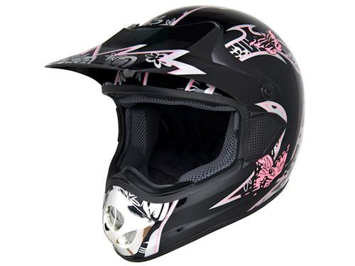 Enduro scrambler track racing trials helmet pink butterfly flowers girl bike - s