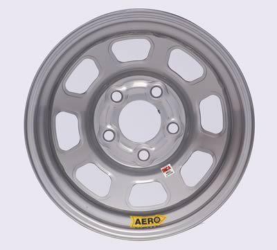 Aero 52 silver powdercoat roll-formed imca-approved wheel 15"x8" 5x4.5" set of 4