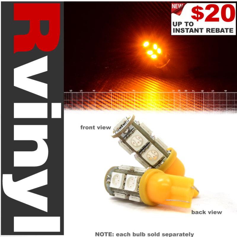 Profocos yellow (1x) t10 9 5050smd led parking light bulb lamp light for honda