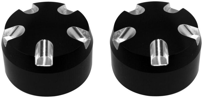 Roaring toyz engraved fork caps - black with contrast cut / 24mm  rtu500jb24