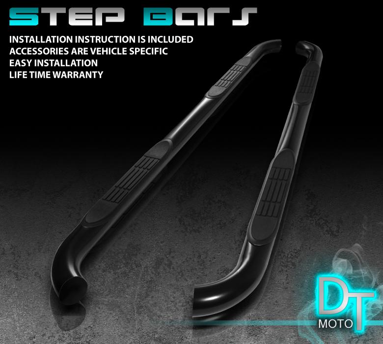 99-04 jeep grand cherokee 3" nerf side step bar running board black coated