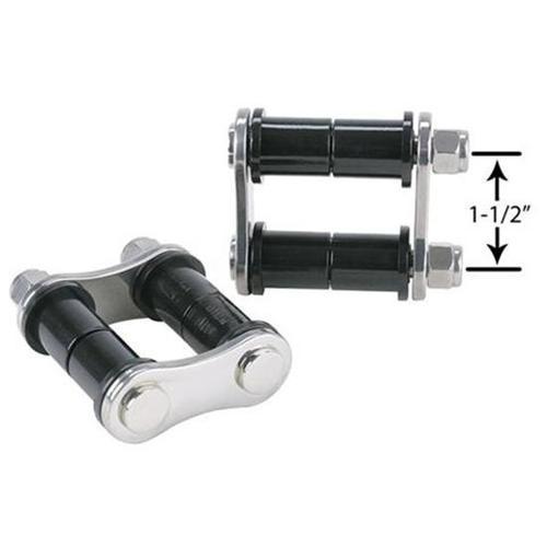 New speedway 1-3/4" wide nylon spring shackle kit, plain (zinc) finish, pair