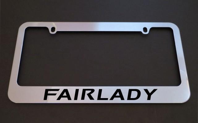 1 brand new nissan fairlady chrome metal license plate frames + screw caps