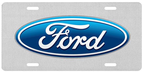 Ford glossy silver .045" aluminum car license plate