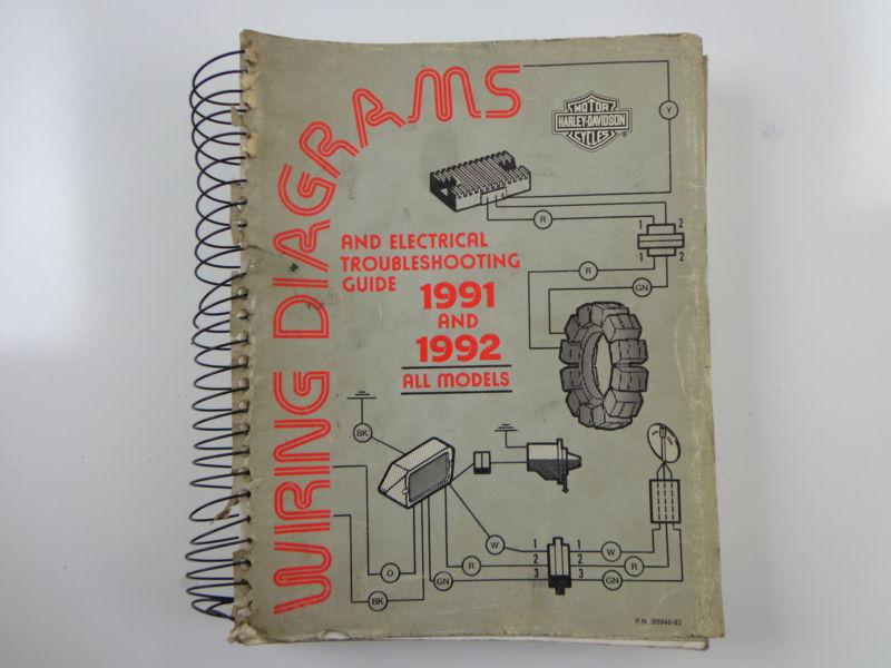 Harley davidson 1991/92 all models wiring diagrams electrical trouble 99948-92