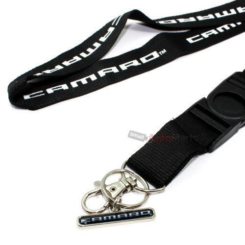 Chevy camaro logo black lanyard and key chain ring holder for around neck