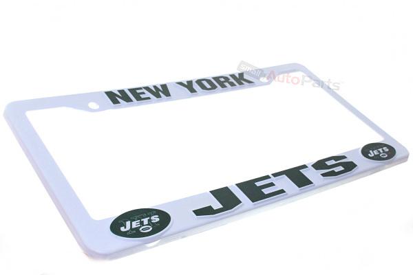 New york ny jets nfl license plate white plastic tag frame for auto car truck