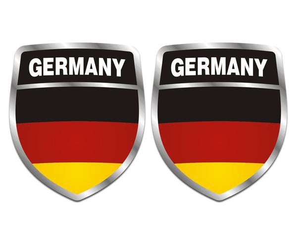 Germany flag shield decal set 4"x3.4" german vinyl car bumper sticker zu1