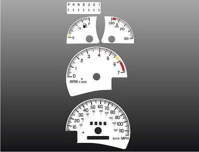 1997 pontiac grand prix instrument cluster white face gauges 97-03