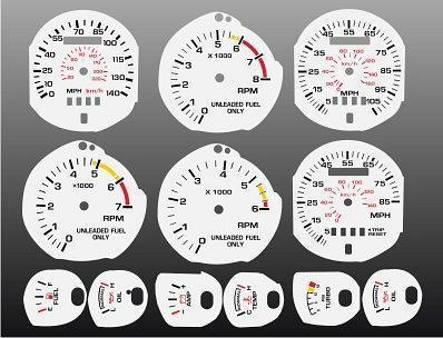 1983-1986 ford mustang instrument cluster white face gauges 83-86 5.0 svo