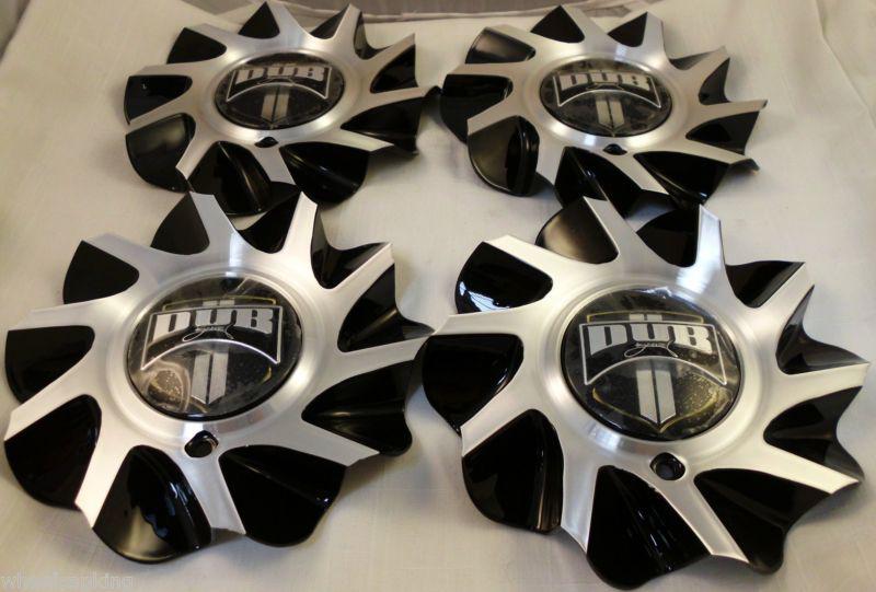 Dub wheels zane edition black/chrome custom wheel center cap set 4 #1473l161a-m1