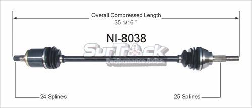 Surtrack perf axles ni-8038 cv half-shaft assembly-new cv axle shaft