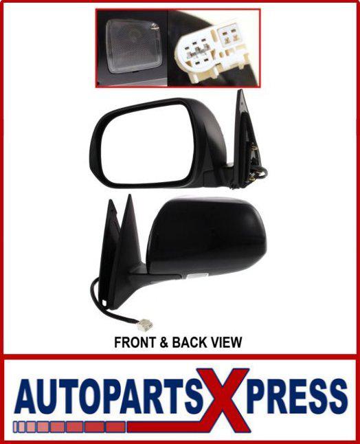 Toyota highlander 08-13 mirror lh, power, heated, w/ puddle light manual folding