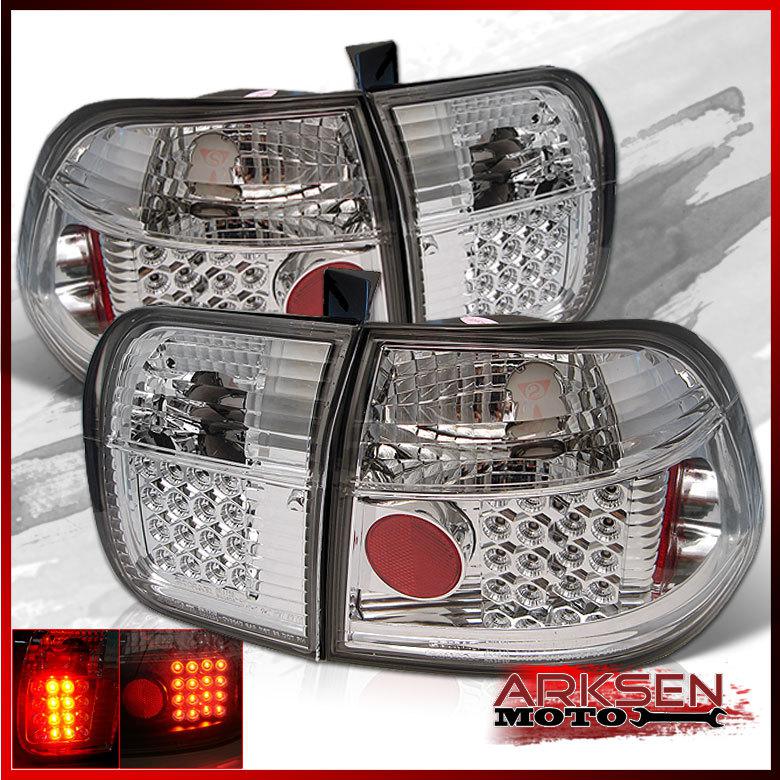 96-98 honda civic 4dr philips-led perform tail lights rear brake lamps pair set