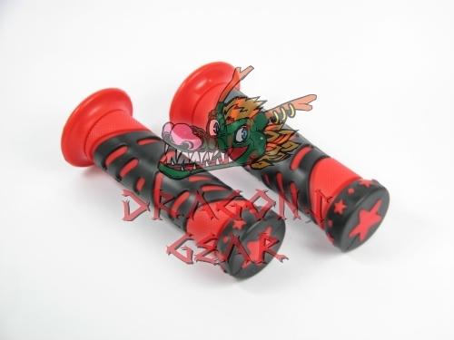 Red motorcycle gel hand grip 7/8" 22mm handlebar rubber grips scoot dirt bike