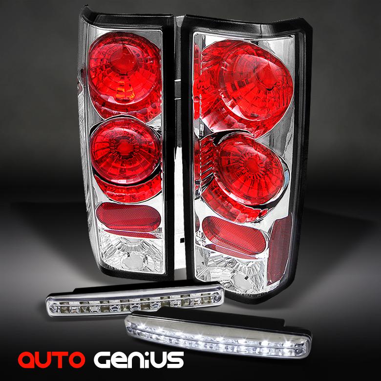 85-05 astro/safari van chrome altezza tail lights + daytime led running lights