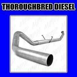 Mbrp 4in exhaust no muffler alum. dodge cummins 04.5-07 turbo back s6126plm 