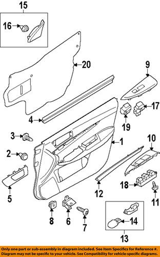 Subaru oem 83071aj010 door window switch panel/door component