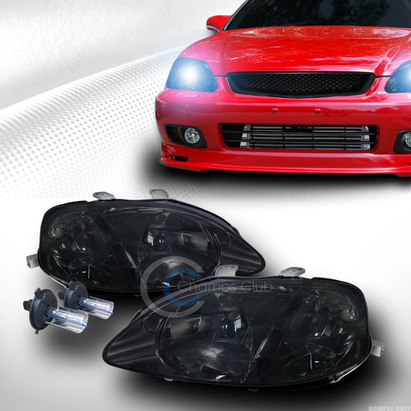 8000k hid xenon jdm smoke head lights parking signal lamps 99-00 honda civic ek